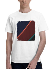 Abstract Layers 180G 100% Cotton Printed Round Neck Short-Sleeve T-Shirt, Gifts for Men Dad Husband Grandpa, S-XXXL, White