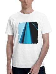 Abstract Line Patterns 180G 100% Cotton Printed Round Neck Short-Sleeve T-Shirt, Gifts for Men Dad Husband Grandpa, S-XXXL, White
