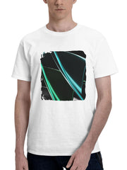 Abstract Metallic Pipes 180G 100% Cotton Printed Round Neck Short-Sleeve T-Shirt, Gifts for Men Dad Husband Grandpa, S-XXXL, White