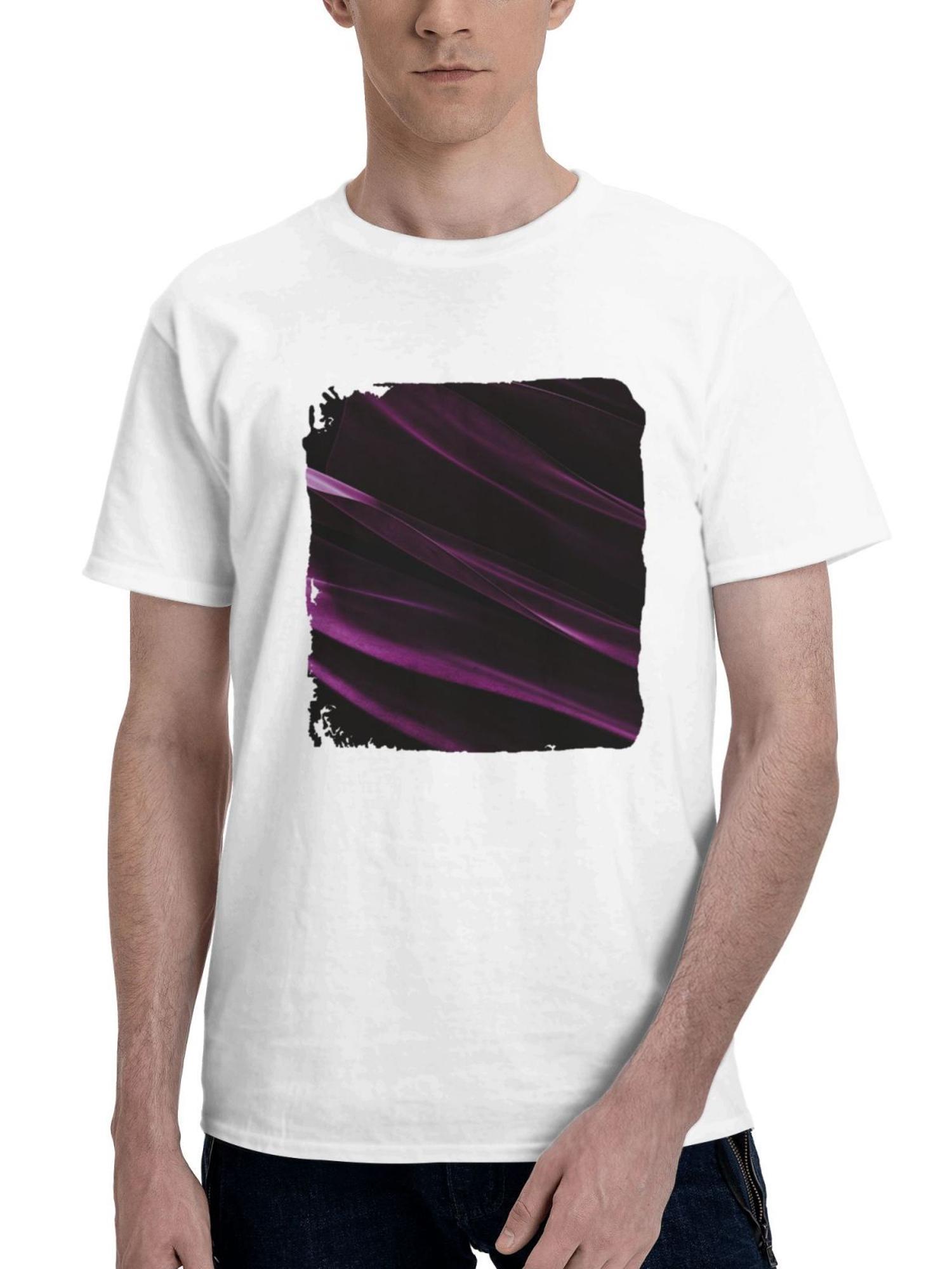Abstract Momentary 10k 180G 100% Cotton Printed Round Neck Short-Sleeve T-Shirt, Gifts for Men Dad Husband Grandpa, S-XXXL, White