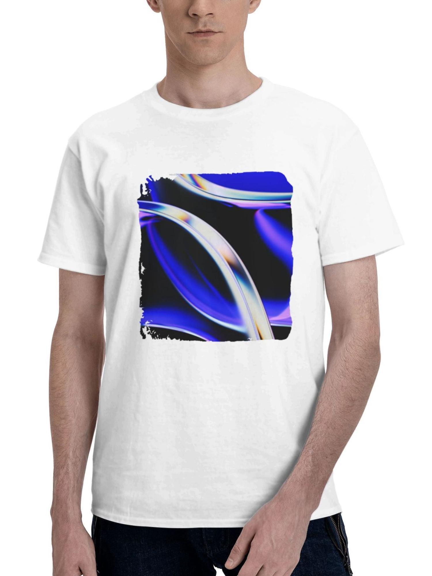 Abstract Ornament 180G 100% Cotton Printed Round Neck Short-Sleeve T-Shirt, Gifts for Men Dad Husband Grandpa, S-XXXL, White