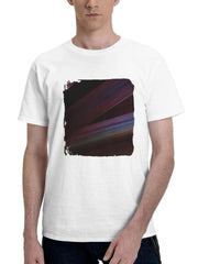 Abstract Purple 180G 100% Cotton Printed Round Neck Short-Sleeve T-Shirt, Gifts for Men Dad Husband Grandpa, S-XXXL, White