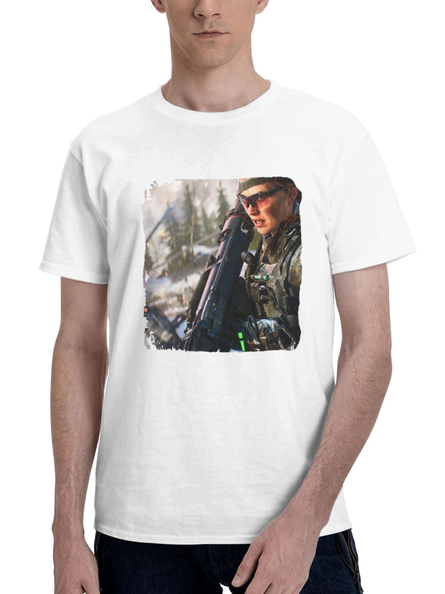 Battlefield 2042 Playstation 5 180G 100% Cotton Printed Round Neck Short-Sleeve T-Shirt, Gifts for Men Dad Husband Grandpa, S-XXXL, White