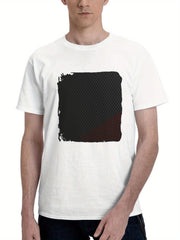 Abstract Red Dark 180G 100% Cotton Printed Round Neck Short-Sleeve T-Shirt, Gifts for Men Dad Husband Grandpa, S-XXXL, White