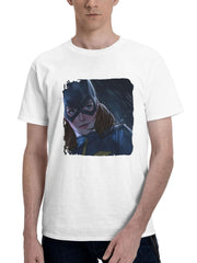 Batwoman Knight Art 180G 100% Cotton Printed Round Neck Short-Sleeve T-Shirt, Gifts for Men Dad Husband Grandpa, S-XXXL, White