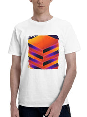 Abstract Tiles Floor 180G 100% Cotton Printed Round Neck Short-Sleeve T-Shirt, Gifts for Men Dad Husband Grandpa, S-XXXL, White