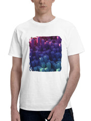 Abstract Voxel 180G 100% Cotton Printed Round Neck Short-Sleeve T-Shirt, Gifts for Men Dad Husband Grandpa, S-XXXL, White