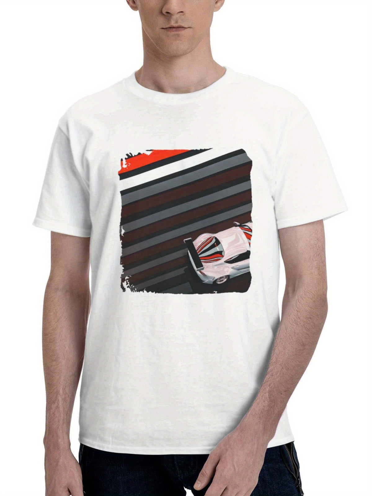 Beamng Drive 180G 100% Cotton Printed Round Neck Short-Sleeve T-Shirt, Gifts for Men Dad Husband Grandpa, S-XXXL, White