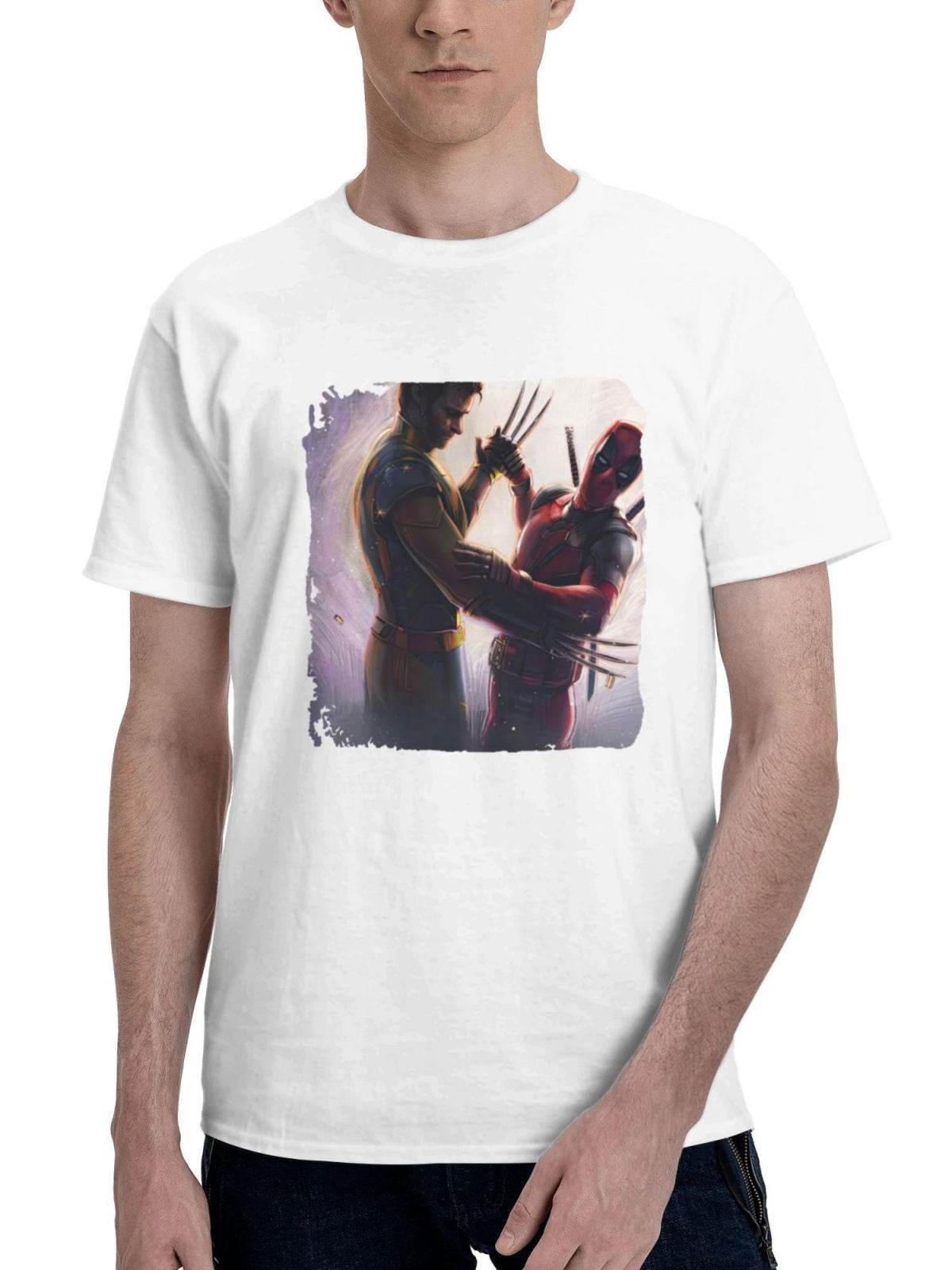 Brazillian Poster For Deadpool And Wolverine 180G 100% Cotton Printed Round Neck Short-Sleeve T-Shirt, Gifts for Men Dad Husband Grandpa, S-XXXL, White