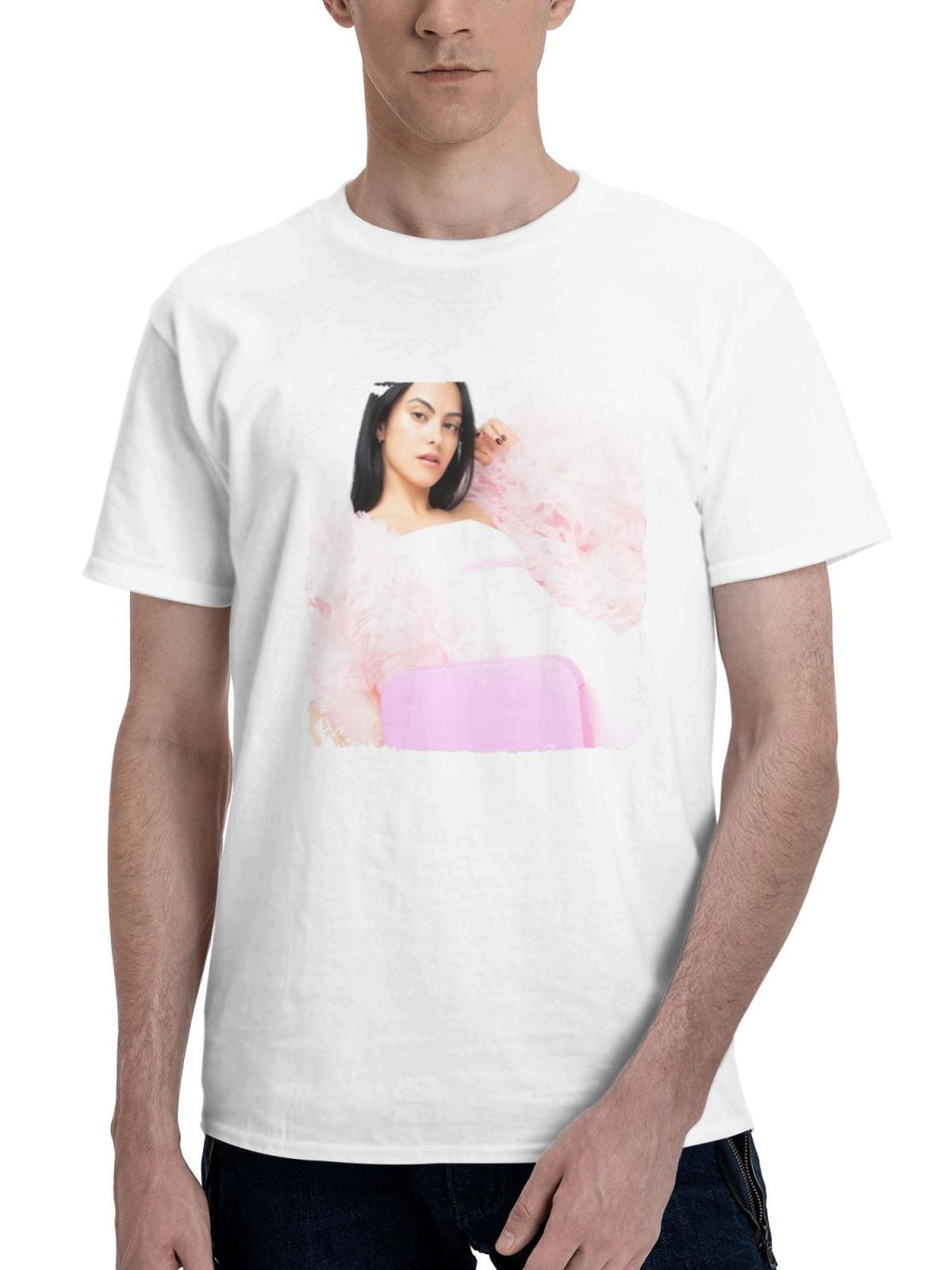 Camila Mendes Loops Beauty 2024 Eu 180G 100% Cotton Printed Round Neck Short-Sleeve T-Shirt, Gifts for Men Dad Husband Grandpa, S-XXXL, White