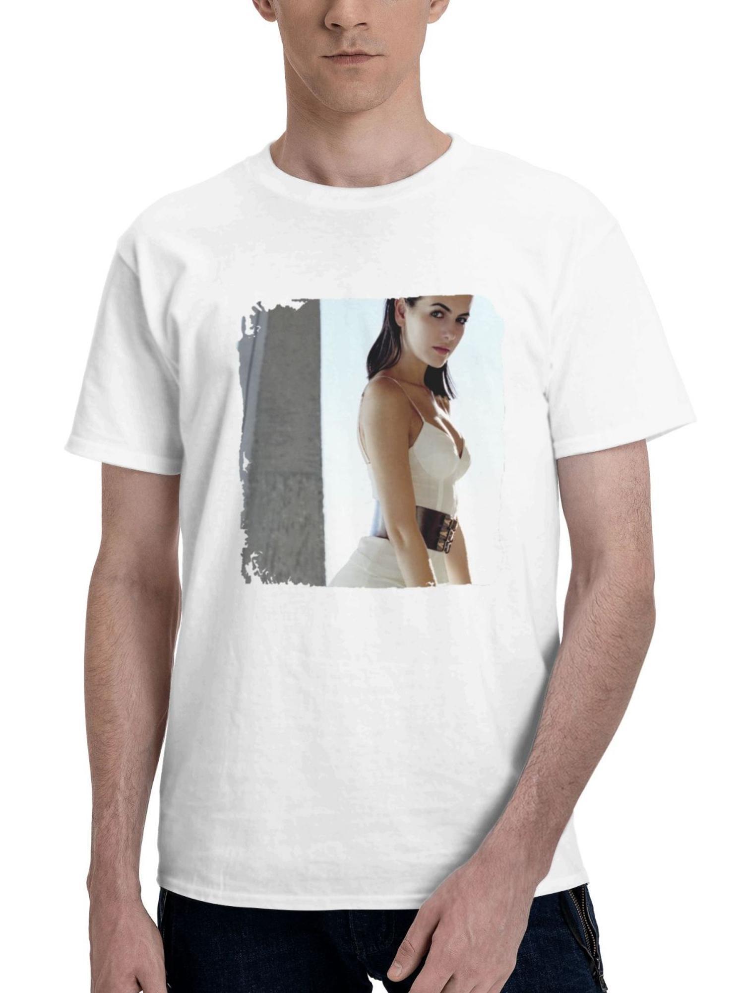 Camilla Belle Jeff Bark Photoshoot 180G 100% Cotton Printed Round Neck Short-Sleeve T-Shirt, Gifts for Men Dad Husband Grandpa, S-XXXL, White