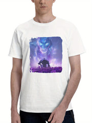 Black Panther In Marvel Rivals 2024 180G 100% Cotton Printed Round Neck Short-Sleeve T-Shirt, Gifts for Men Dad Husband Grandpa, S-XXXL, White