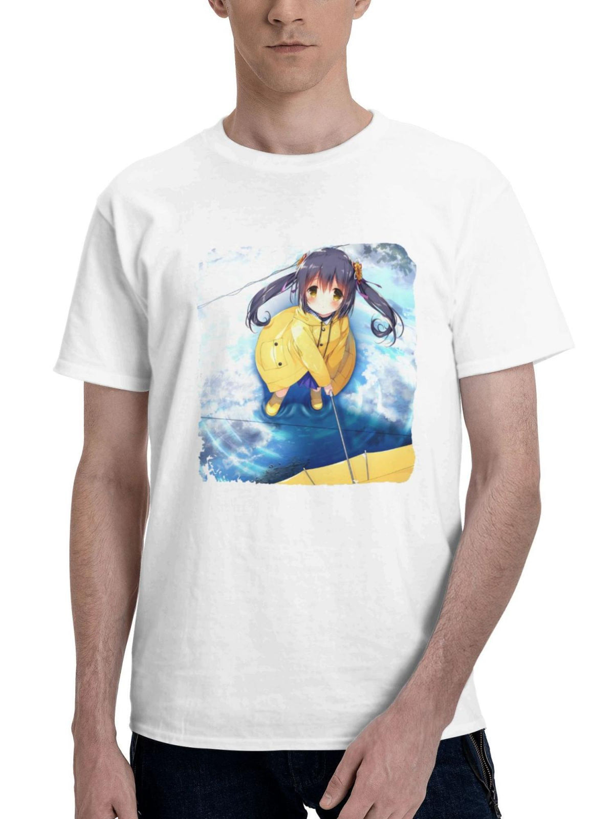 Camus In The Blue Sky 180G 100% Cotton Printed Round Neck Short-Sleeve T-Shirt, Gifts for Men Dad Husband Grandpa, S-XXXL, White