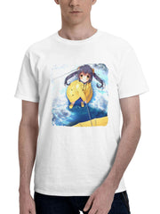 Camus In The Blue Sky 180G 100% Cotton Printed Round Neck Short-Sleeve T-Shirt, Gifts for Men Dad Husband Grandpa, S-XXXL, White