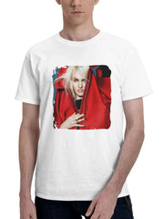 Candice Swanepoel 2024 180G 100% Cotton Printed Round Neck Short-Sleeve T-Shirt, Gifts for Men Dad Husband Grandpa, S-XXXL, White