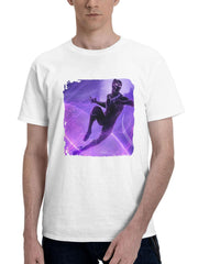 Black Panther T Challa 180G 100% Cotton Printed Round Neck Short-Sleeve T-Shirt, Gifts for Men Dad Husband Grandpa, S-XXXL, White