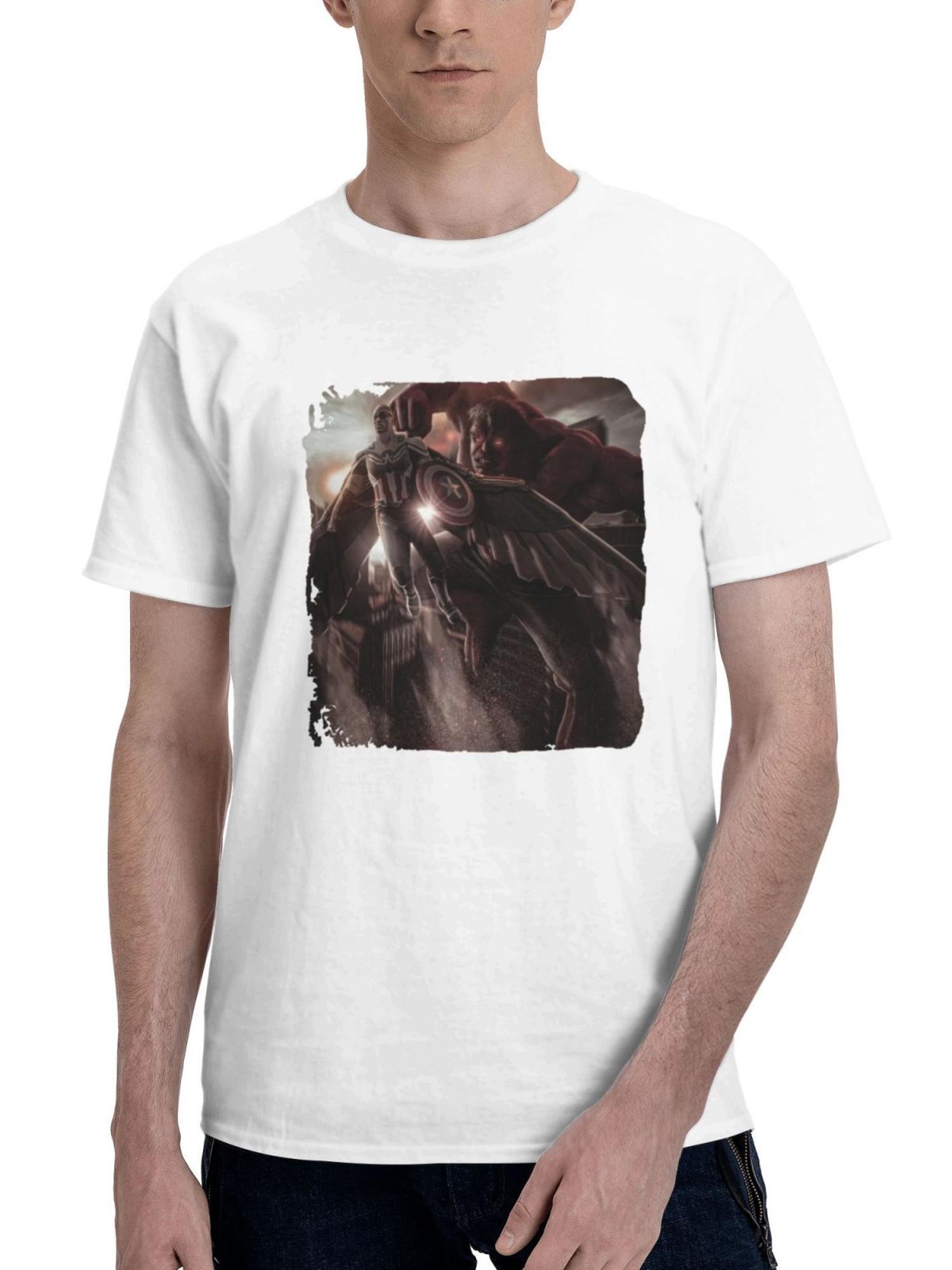 Captain America A Brave New Triumph 180G 100% Cotton Printed Round Neck Short-Sleeve T-Shirt, Gifts for Men Dad Husband Grandpa, S-XXXL, White