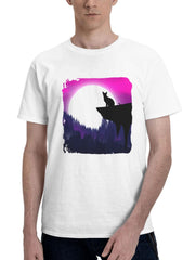 Cat Forest Diaries 180G 100% Cotton Printed Round Neck Short-Sleeve T-Shirt, Gifts for Men Dad Husband Grandpa, S-XXXL, White