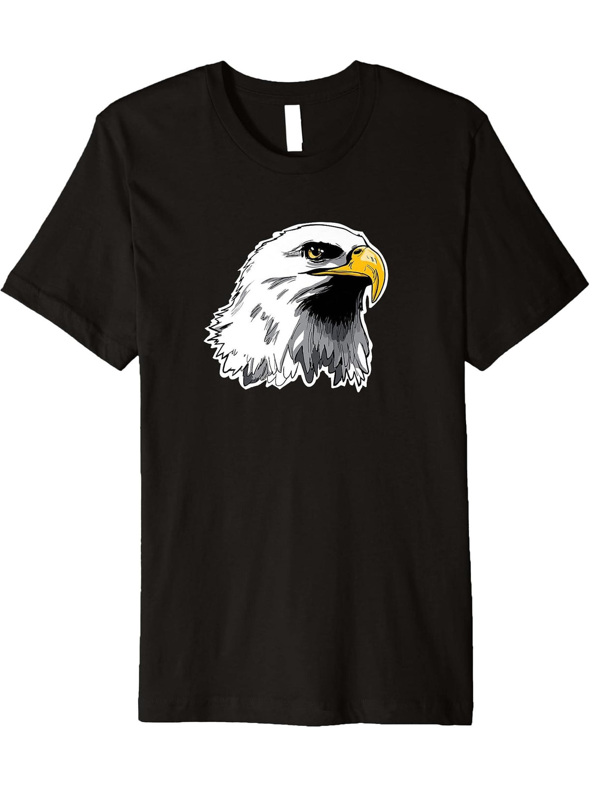 American Bald Eagle novelty Patriotic Bald Eagle Premium T-Shirt 180G 100% Cotton Printed Round Neck Short-Sleeve T-Shirt, Gifts for Men Dad Husband Grandpa, S-XXXL, Black