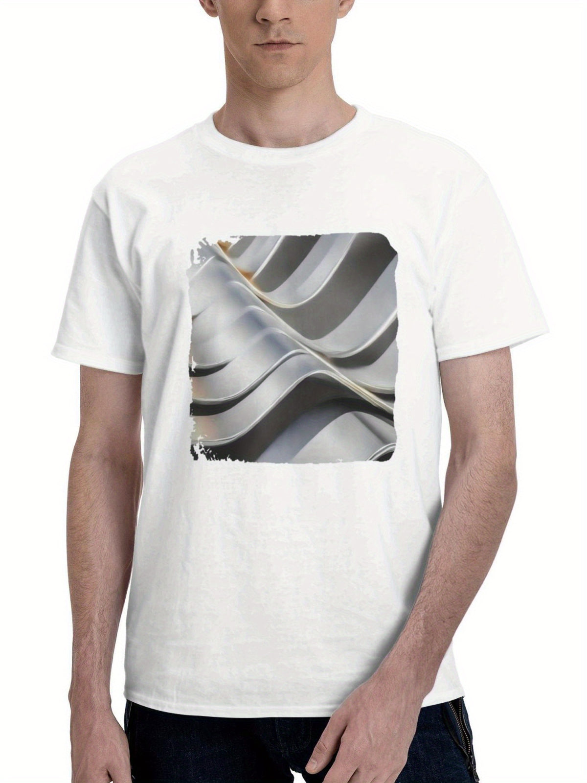 Cgi Shapes Of The Structures White 180G 100% Cotton Printed Round Neck Short-Sleeve T-Shirt, Gifts for Men Dad Husband Grandpa, S-XXXL, White