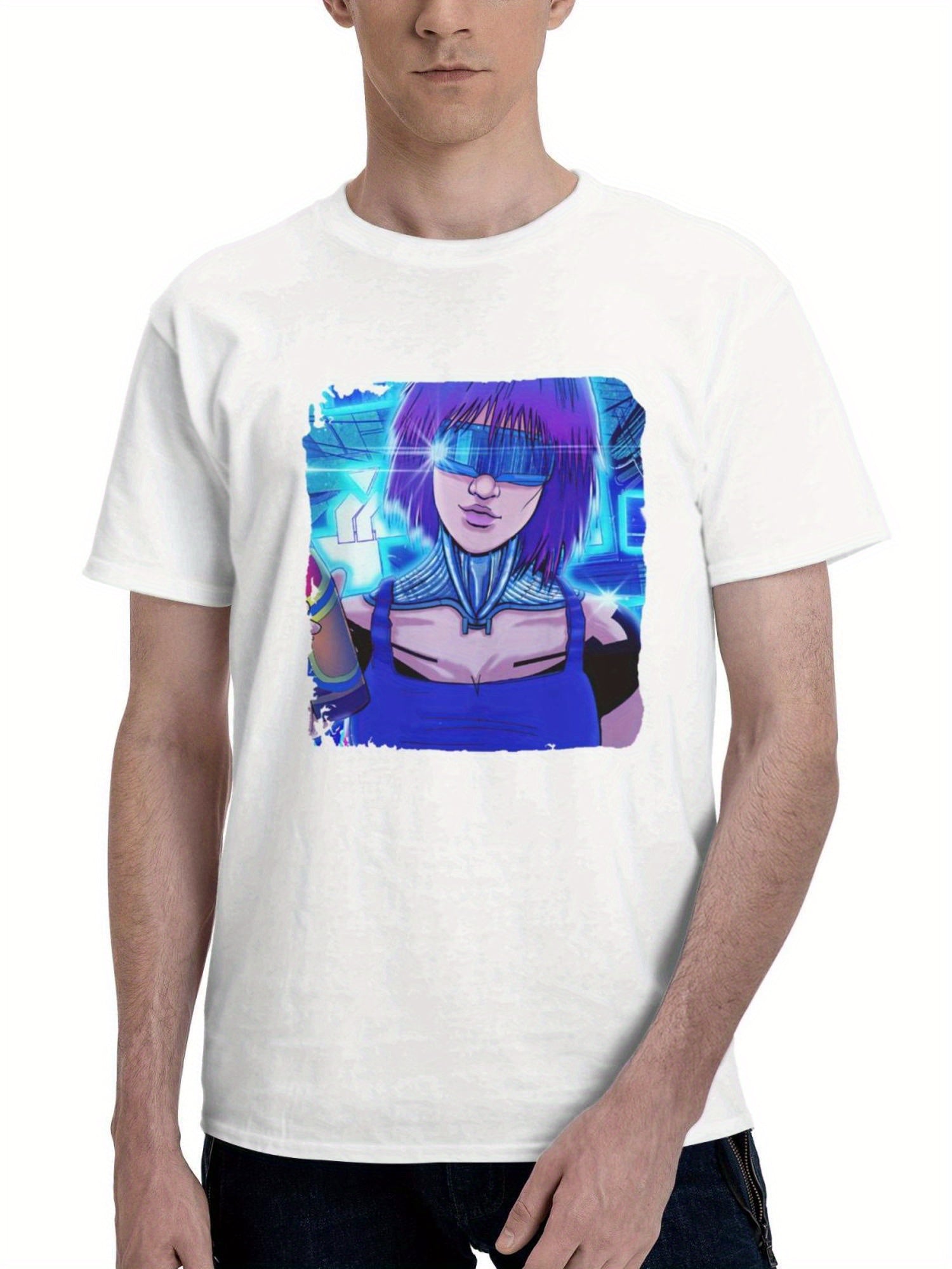 Character Flyer 180G 100% Cotton Printed Round Neck Short-Sleeve T-Shirt, Gifts for Men Dad Husband Grandpa, S-XXXL, White