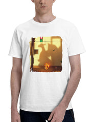 Charmander Flame Soul 180G 100% Cotton Printed Round Neck Short-Sleeve T-Shirt, Gifts for Men Dad Husband Grandpa, S-XXXL, White