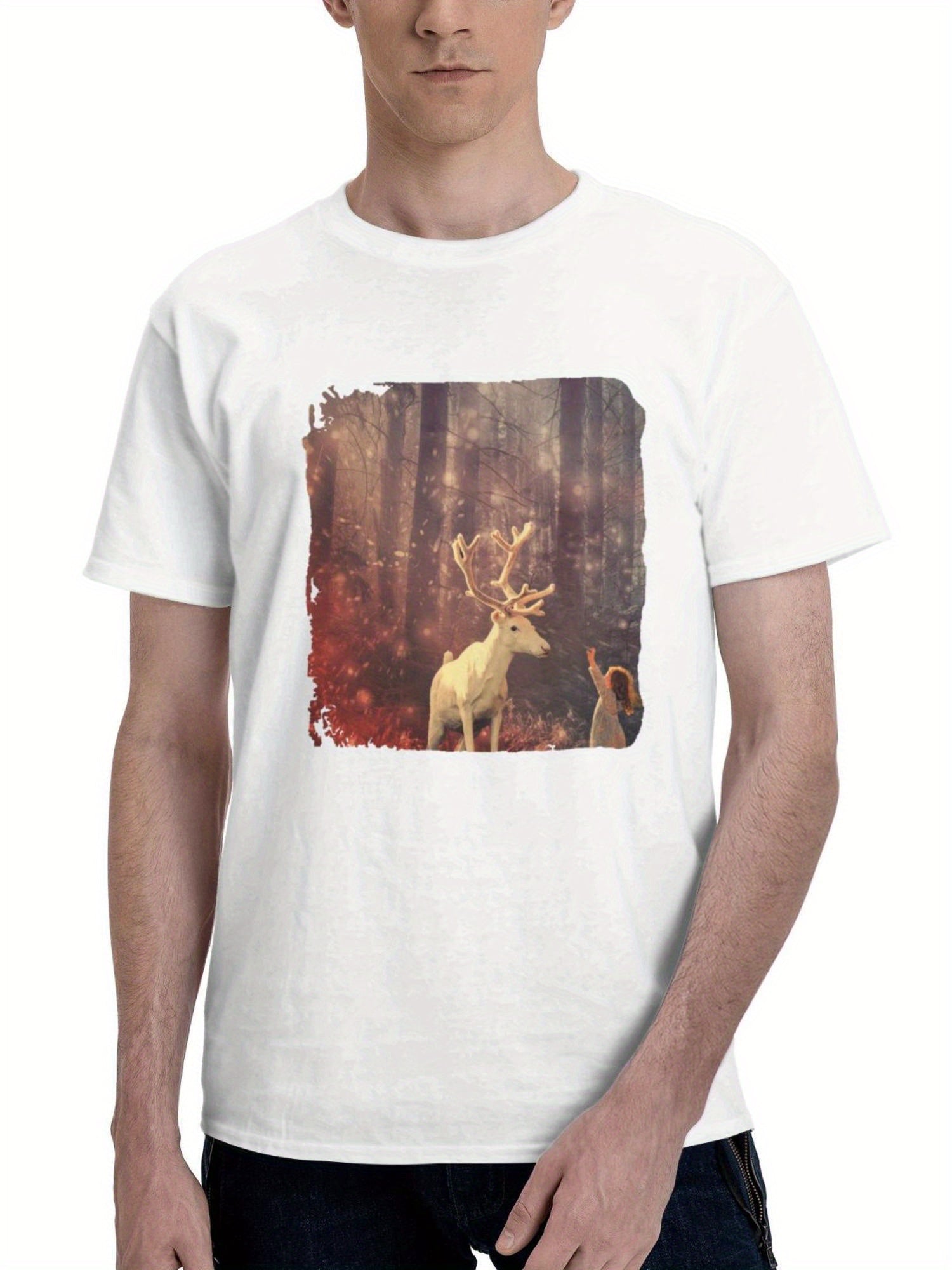 Boy Girl And There Fantasy Dreams 180G 100% Cotton Printed Round Neck Short-Sleeve T-Shirt, Gifts for Men Dad Husband Grandpa, S-XXXL, White