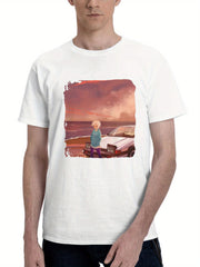 Chill All The Time 180G 100% Cotton Printed Round Neck Short-Sleeve T-Shirt, Gifts for Men Dad Husband Grandpa, S-XXXL, White