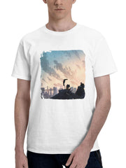 Chilling Time Toucans And Raccoons 180G 100% Cotton Printed Round Neck Short-Sleeve T-Shirt, Gifts for Men Dad Husband Grandpa, S-XXXL, White