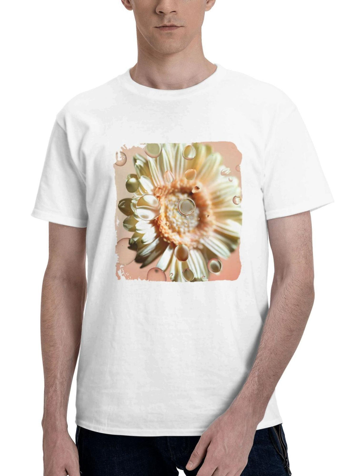 Chromebook Flower 180G 100% Cotton Printed Round Neck Short-Sleeve T-Shirt, Gifts for Men Dad Husband Grandpa, S-XXXL, White