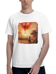 Cillian Murphy Oppenheimer Il 180G 100% Cotton Printed Round Neck Short-Sleeve T-Shirt, Gifts for Men Dad Husband Grandpa, S-XXXL, White