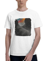 Circle Dots Abstract 180G 100% Cotton Printed Round Neck Short-Sleeve T-Shirt, Gifts for Men Dad Husband Grandpa, S-XXXL, White