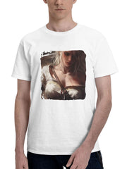 Ciri The Witcher 180G 100% Cotton Printed Round Neck Short-Sleeve T-Shirt, Gifts for Men Dad Husband Grandpa, S-XXXL, White