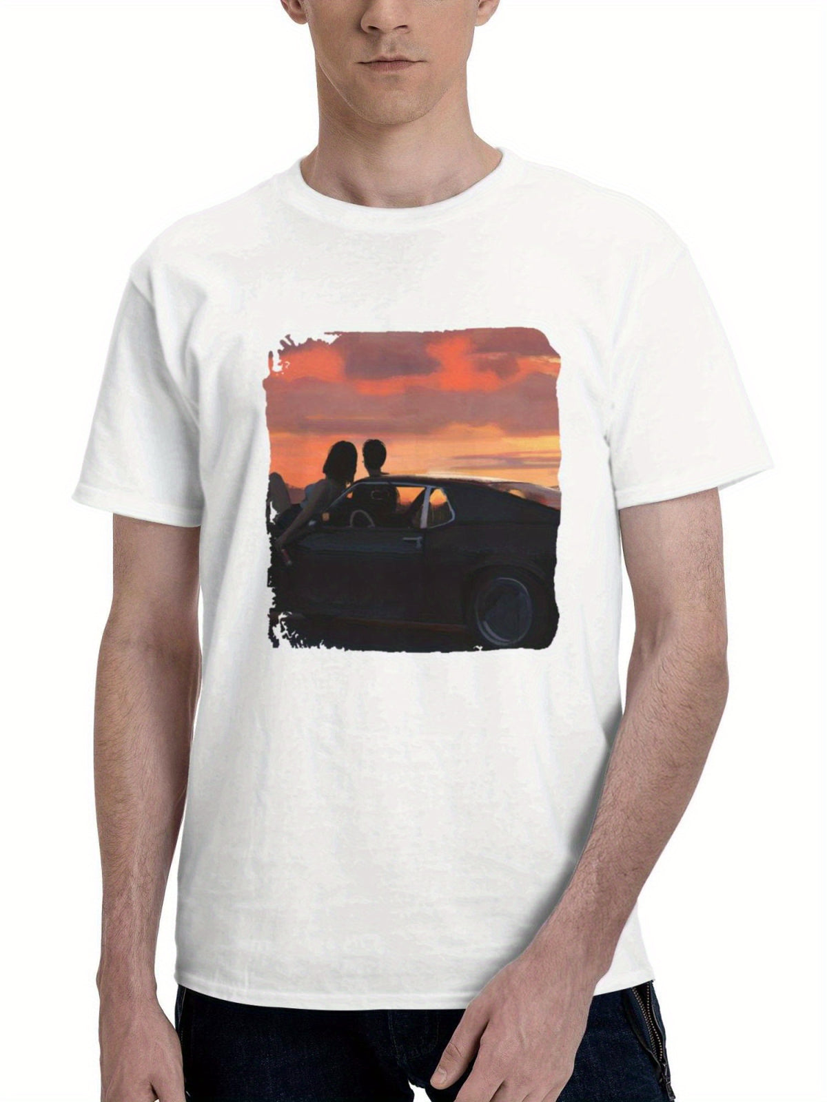 Cloud Gazing Adventures 180G 100% Cotton Printed Round Neck Short-Sleeve T-Shirt, Gifts for Men Dad Husband Grandpa, S-XXXL, White