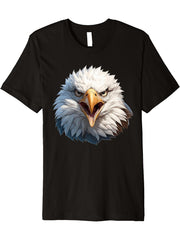 Bald Eagles Bald Eagle Premium T-Shirt 180G 100% Cotton Printed Round Neck Short-Sleeve T-Shirt, Gifts for Men Dad Husband Grandpa, S-XXXL, Black