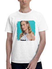 Brie Larson Vanity Fair 2024 180G 100% Cotton Printed Round Neck Short-Sleeve T-Shirt, Gifts for Men Dad Husband Grandpa, S-XXXL, White