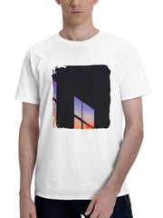 Bright Illusion 180G 100% Cotton Printed Round Neck Short-Sleeve T-Shirt, Gifts for Men Dad Husband Grandpa, S-XXXL, White