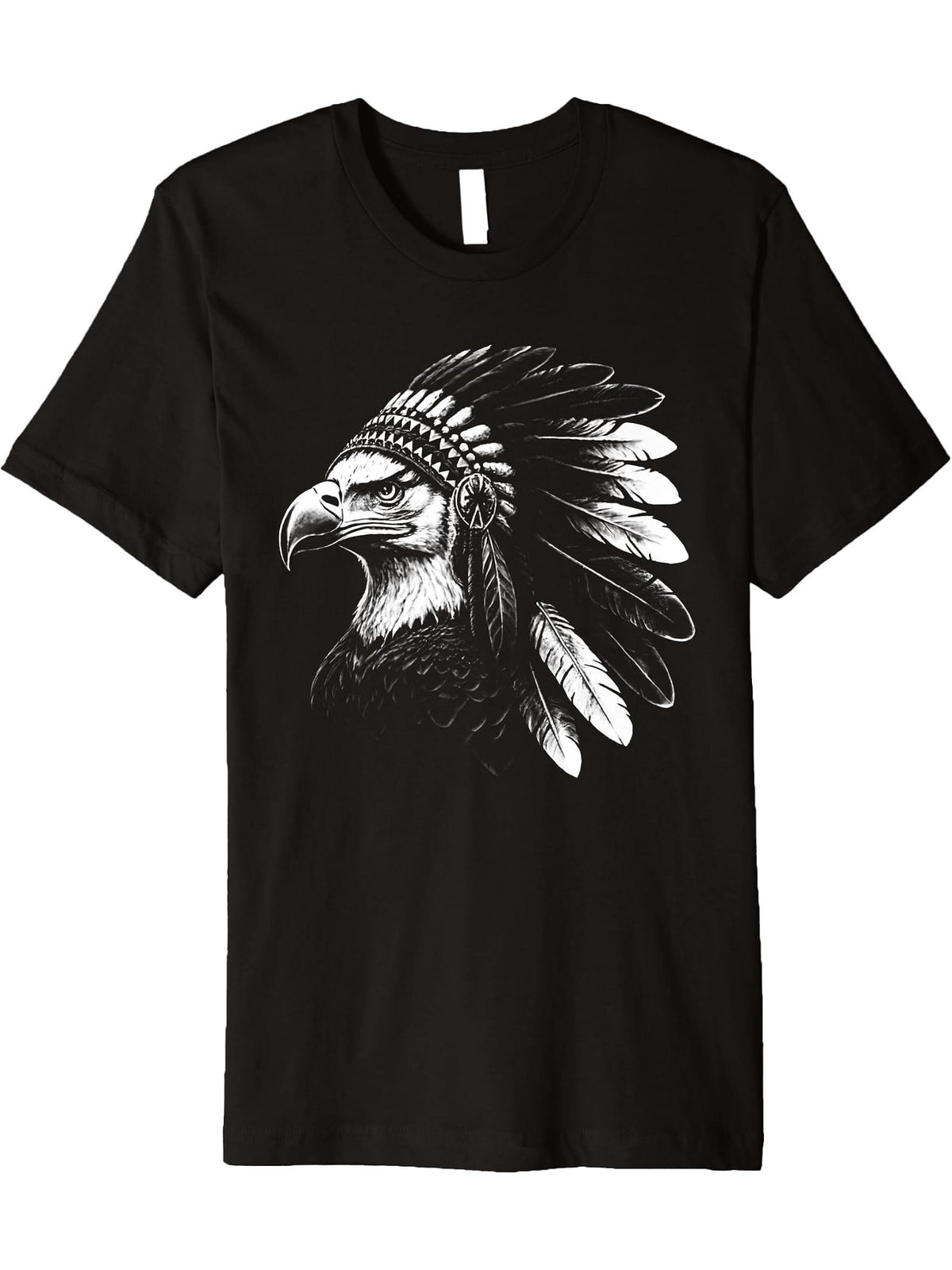 Bald Eagle Head Sunglasses Premium T-Shirt 180G 100% Cotton Printed Round Neck Short-Sleeve T-Shirt, Gifts for Men Dad Husband Grandpa, S-XXXL, Black