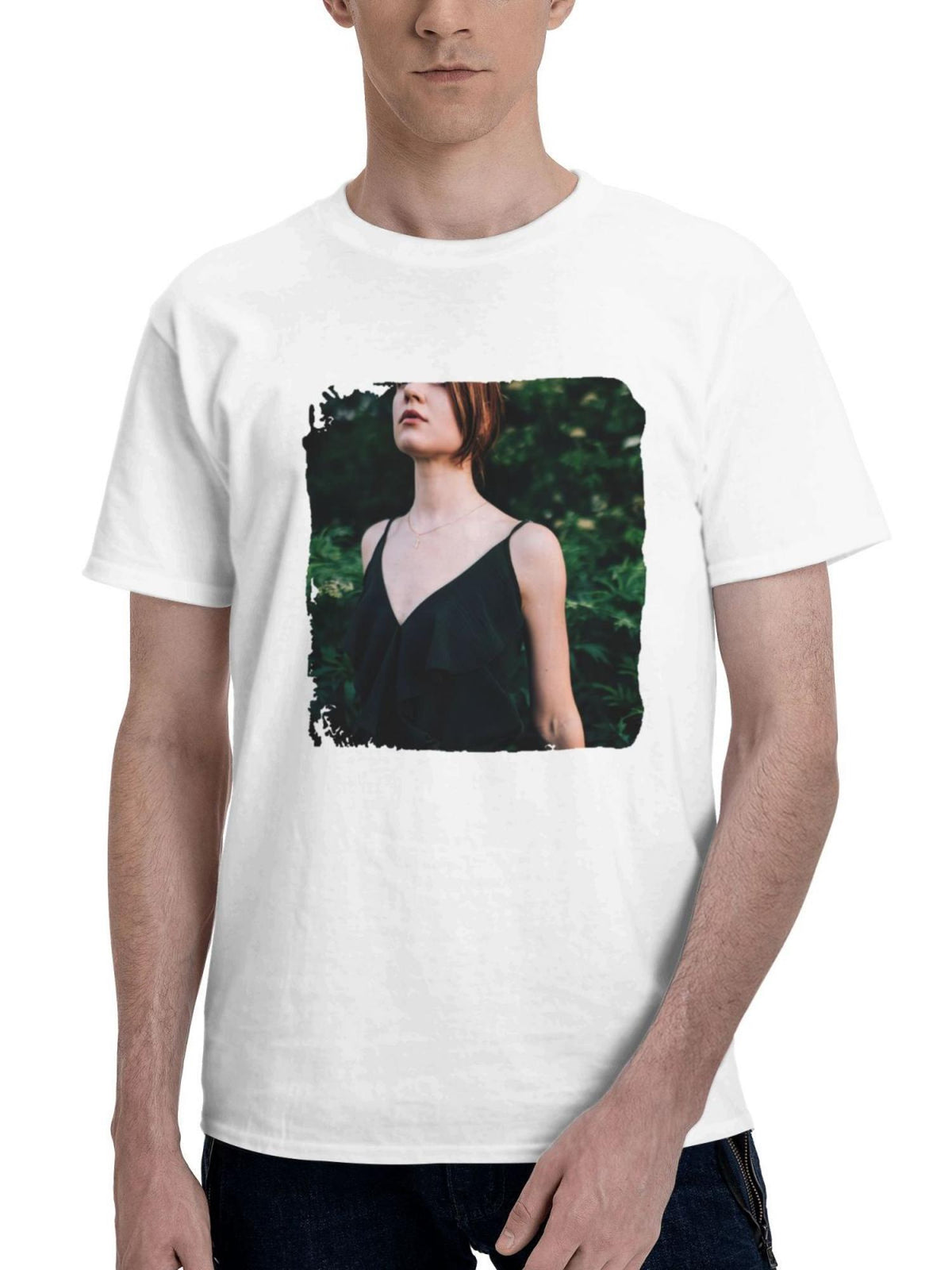 Brunette Black Dress Girl In Nature 180G 100% Cotton Printed Round Neck Short-Sleeve T-Shirt, Gifts for Men Dad Husband Grandpa, S-XXXL, White