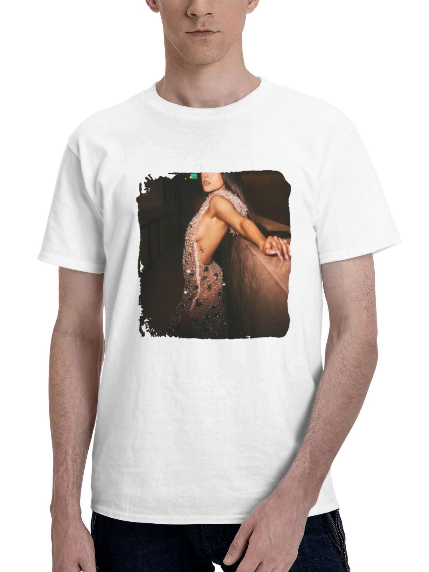 Becky G Katia Temkin Photoshoot 180G 100% Cotton Printed Round Neck Short-Sleeve T-Shirt, Gifts for Men Dad Husband Grandpa, S-XXXL, White