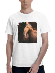 Becky G Katia Temkin Photoshoot 180G 100% Cotton Printed Round Neck Short-Sleeve T-Shirt, Gifts for Men Dad Husband Grandpa, S-XXXL, White