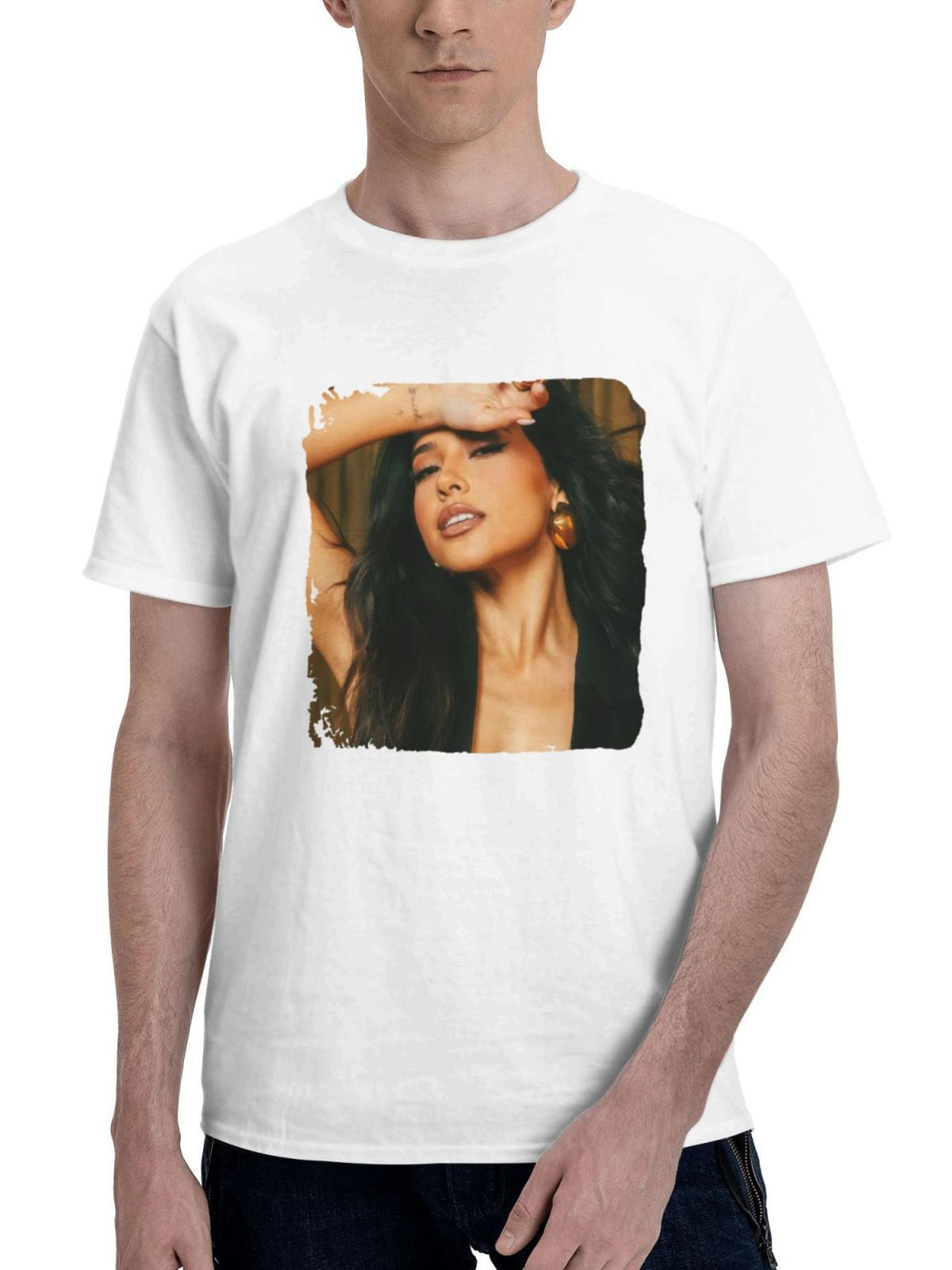 Becky G Rolling Stone 2023 180G 100% Cotton Printed Round Neck Short-Sleeve T-Shirt, Gifts for Men Dad Husband Grandpa, S-XXXL, White