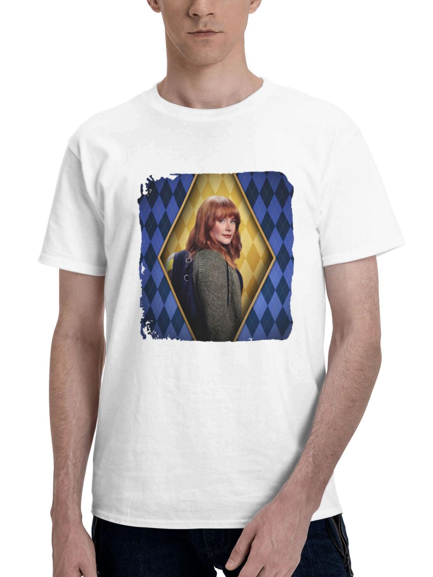 Bryce Dallas Howard As Elly Conway In Argylle 180G 100% Cotton Printed Round Neck Short-Sleeve T-Shirt, Gifts for Men Dad Husband Grandpa, S-XXXL, White