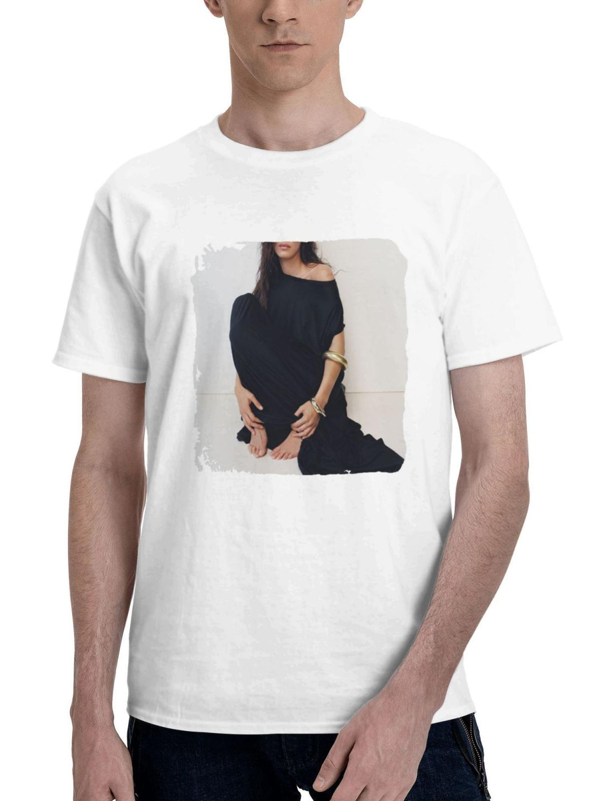 Bella Hadid Vogue Italia 2024 180G 100% Cotton Printed Round Neck Short-Sleeve T-Shirt, Gifts for Men Dad Husband Grandpa, S-XXXL, White