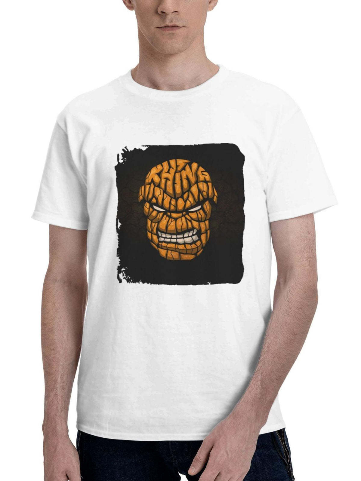 Ben Grimm 180G 100% Cotton Printed Round Neck Short-Sleeve T-Shirt, Gifts for Men Dad Husband Grandpa, S-XXXL, White