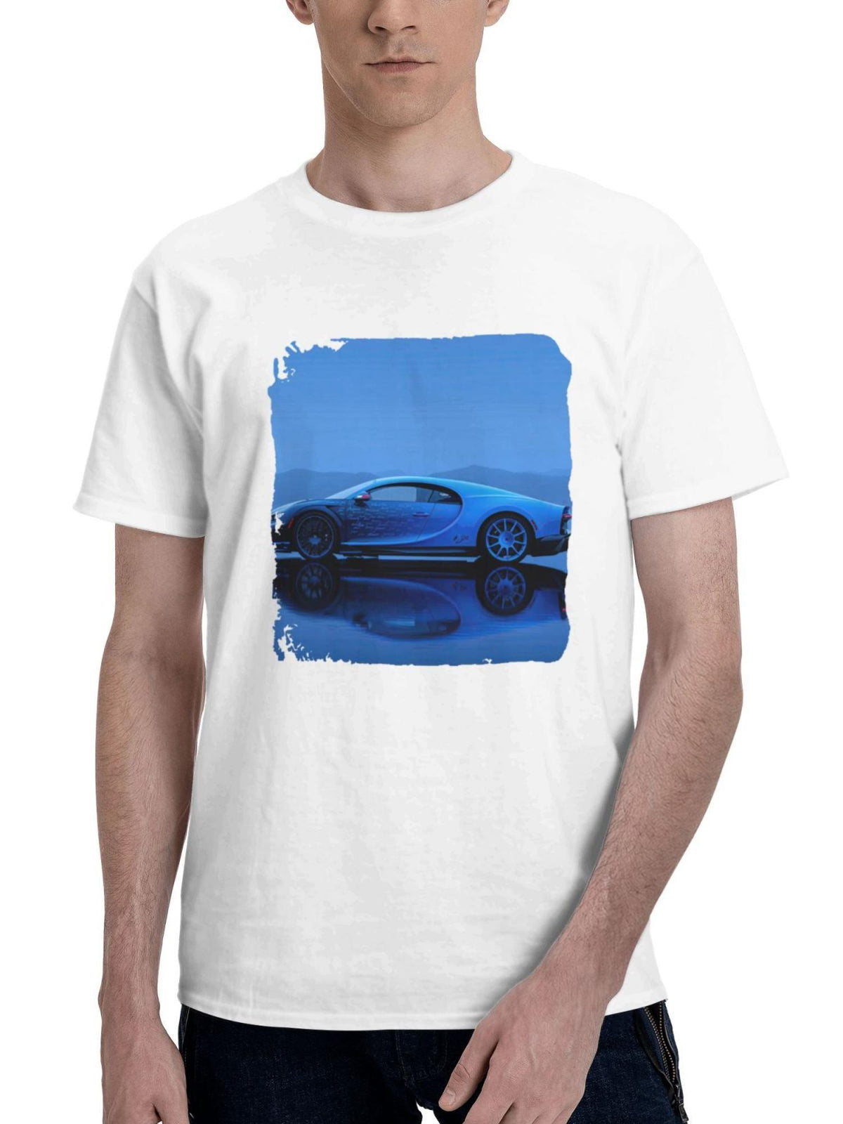 Bugatti Chiron Super Sport L Ultime R0 180G 100% Cotton Printed Round Neck Short-Sleeve T-Shirt, Gifts for Men Dad Husband Grandpa, S-XXXL, White