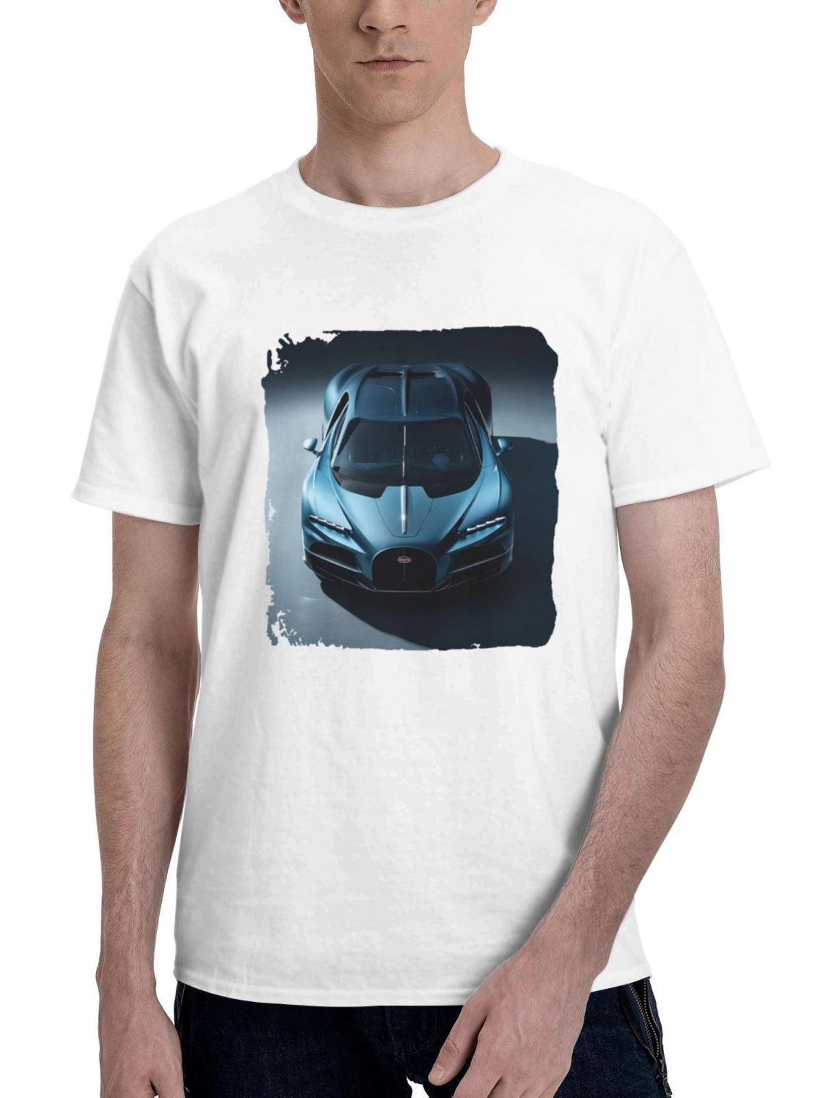 Bugatti Tourbillon Front 180G 100% Cotton Printed Round Neck Short-Sleeve T-Shirt, Gifts for Men Dad Husband Grandpa, S-XXXL, White