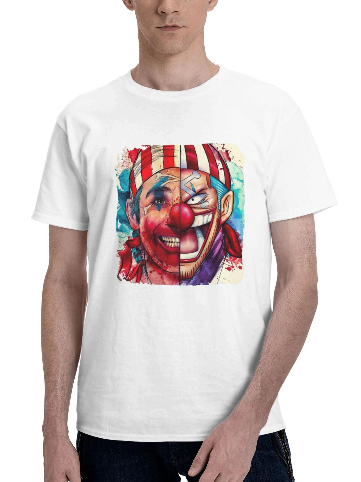 Buggy The Clown 180G 100% Cotton Printed Round Neck Short-Sleeve T-Shirt, Gifts for Men Dad Husband Grandpa, S-XXXL, White