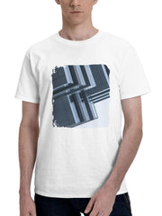 Beyond Dimensions Shapes Windows Canvas 180G 100% Cotton Printed Round Neck Short-Sleeve T-Shirt, Gifts for Men Dad Husband Grandpa, S-XXXL, White