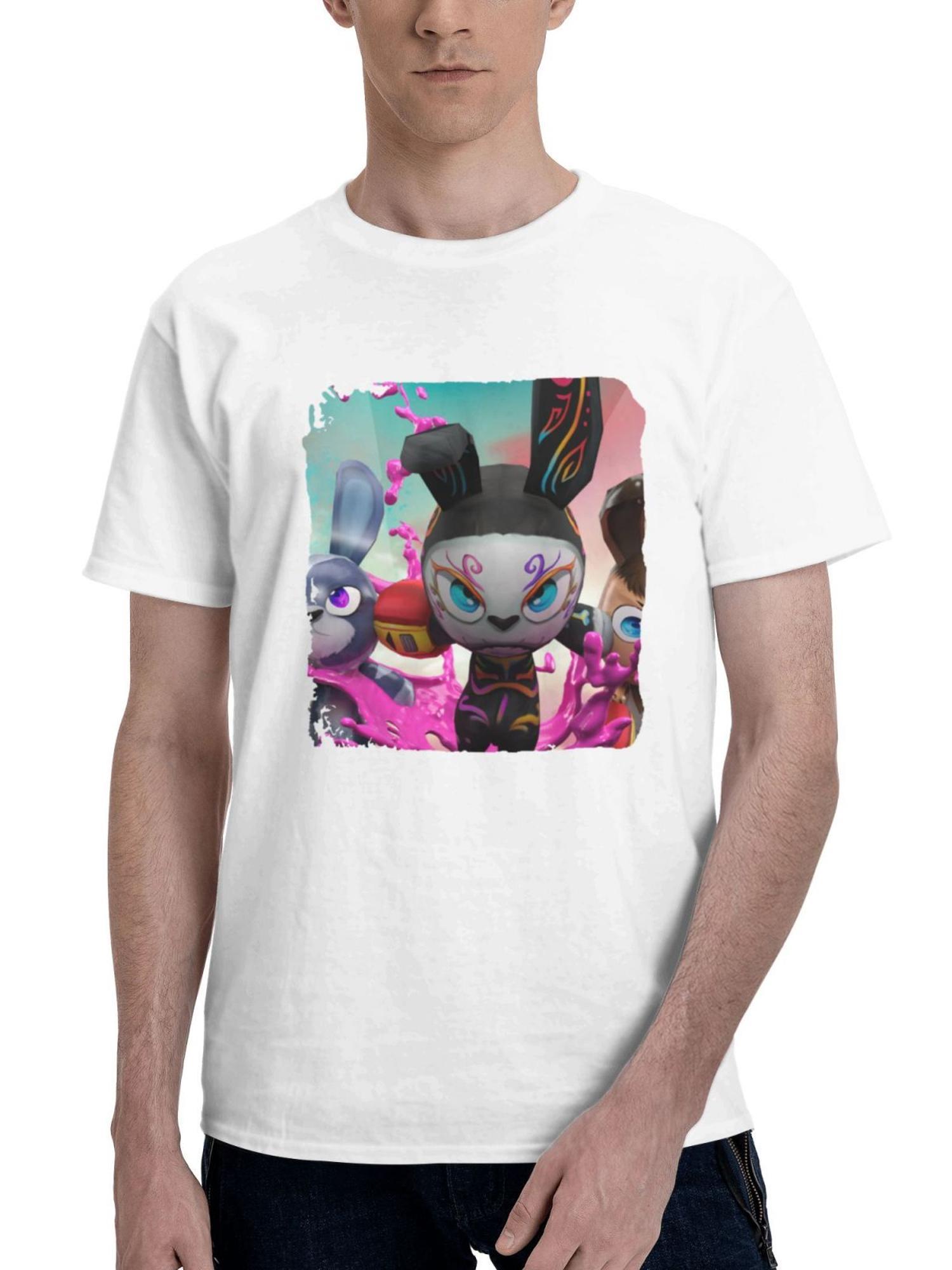 Bunny Raiders 180G 100% Cotton Printed Round Neck Short-Sleeve T-Shirt, Gifts for Men Dad Husband Grandpa, S-XXXL, White